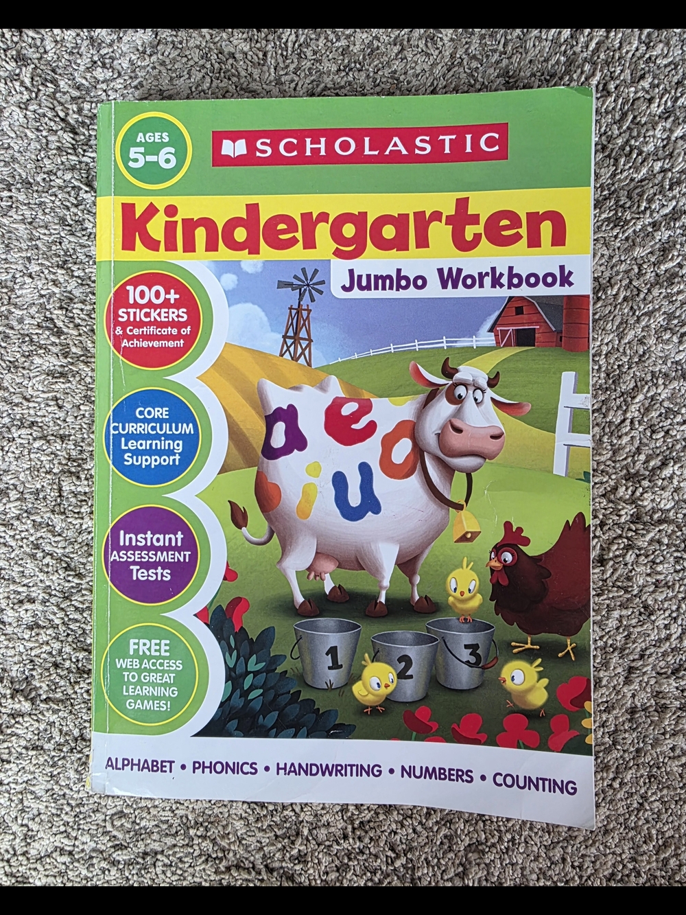 Scholastic Kindergarten Jumbo Workbook - Green & Yellow Cover